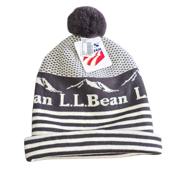 L.L. Bean Kids Striped Pom-Pom Beanie